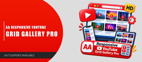 AA Responsive Youtube Grid Gallery Pro