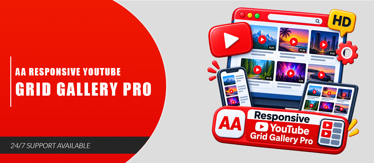 AA Responsive Youtube Grid Gallery Pro