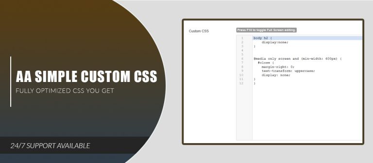 AA Simple Custom CSS - AA Extensions