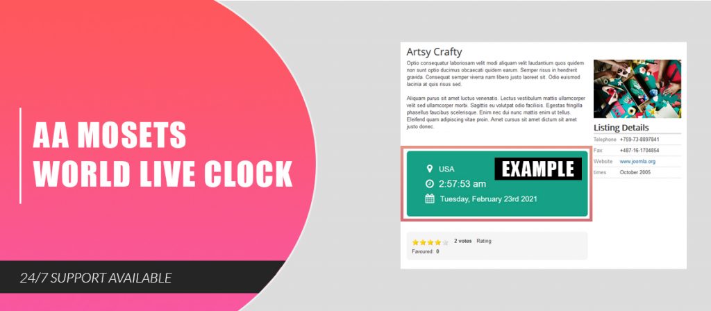 AA Mosets World Live Clock - AA Extensions